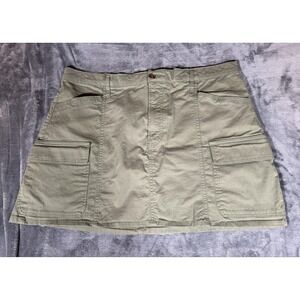 Gap Skirt Womens 18 Green Cargo Mini Twill Pockets Stretch Casual Travel Utility